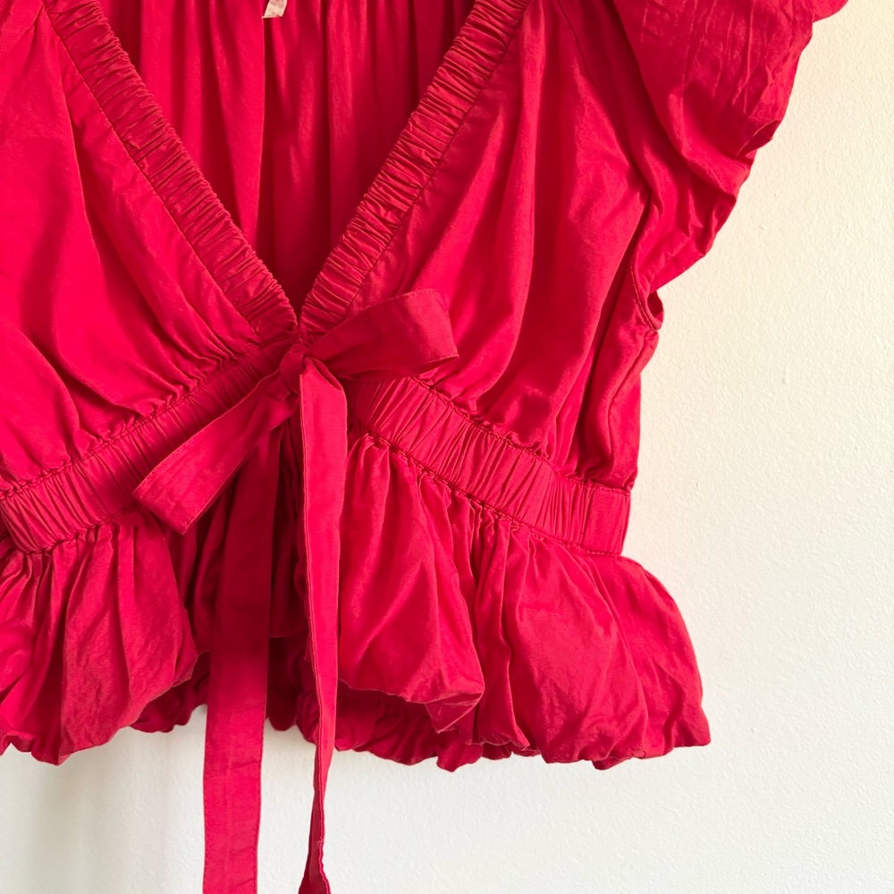 Free People Bring The Bubble Top in Red - Picture 3 of 5